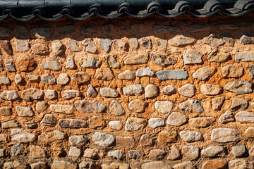 Korean traditional wall at Andong Hahoe Village in Andong, Korea