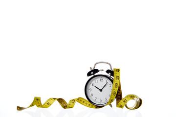 Alarm clock with Yellow measuring tape