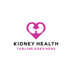 Kidney health vector logo template for clinic