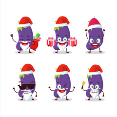 Santa Claus emoticons with eggplant cartoon character