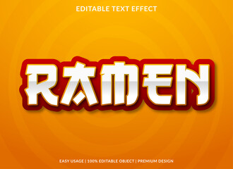 ramen text effect with bold style use for food brand and business logo
