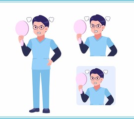 Young nurse man dressed in blue_A