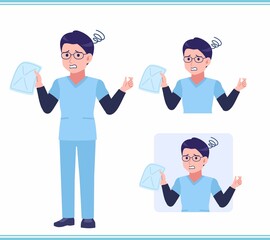 Young nurse man dressed in blue_A