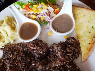 My yummy pork steak with black pepper