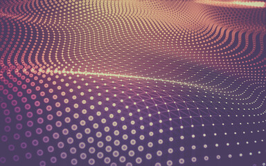 Abstract background. Molecules technology with polygonal shapes, connecting dots and lines. Connection structure. Big data visualization.