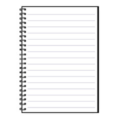 Realistic ruled notebook for cover design. Brochure, book, magazine template. Stock image.