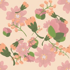 seamless pattern with flowers