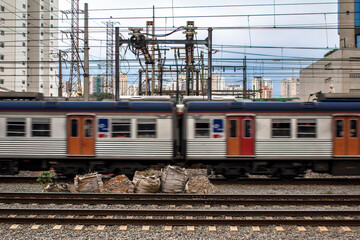 Railway tracks near the Barra Funda station, in Sao Paulo
