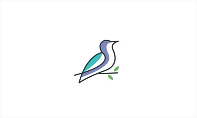 Bird minimal logo design template vector