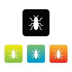 Colorful Set of Bug or Insect Icons