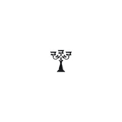 Fototapeta na wymiar illustration of chandelier logo icon design with black colour and white background