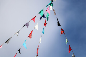Colorful flags hanging