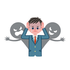 人間関係に悩む学生のイラスト素材