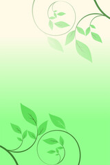 新緑と葉のイメージグリーンの背景(縦)