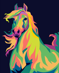 horse in pop art illustration