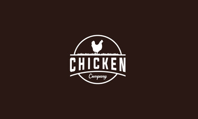 Vintage Chicken logo design template