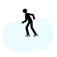 winter sports, stick man figure skating, healthy lifestyle