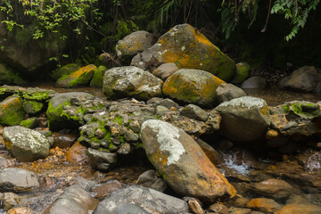 Photo of large rocks in the river