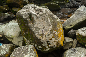 Photo of large rocks in the river