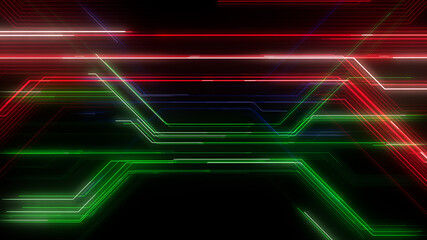 Digital Circuit Network Technology internet data space 3D illustration.