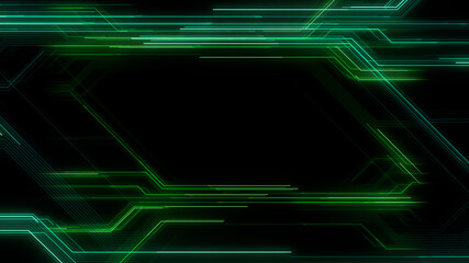 Digital Circuit Network Technology internet data space 3D illustration.