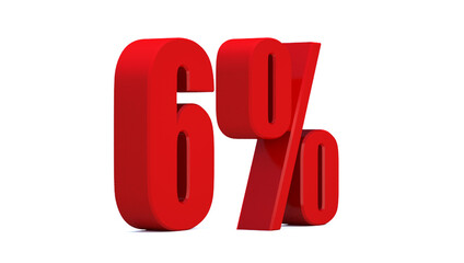  6 Percent off 3d Sign on White Background, Special Offer 6% Discount Tag, Sale Up to 6 Percent Off,big offer, Sale, Special Offer Label, Sticker, Tag, Banner, Advertising, offer Icon