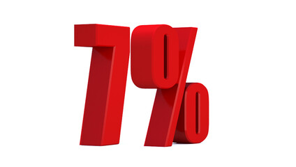  7 Percent off 3d Sign on White Background, Special Offer 7% Discount Tag, Sale Up to 7 Percent Off,big offer, Sale, Special Offer Label, Sticker, Tag, Banner, Advertising, offer Icon