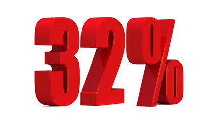  32 Percent off 3d Sign on White Background, Special Offer 32% Discount Tag, Sale Up to 32 Percent Off,big offer, Sale, Special Offer Label, Sticker, Tag, Banner, Advertising, offer Icon