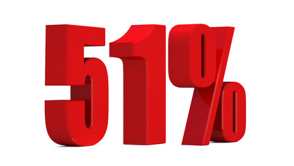 51 Percent off 3d Sign on White Background, Special Offer 51% Discount Tag, Sale Up to 51 Percent Off,big offer, Sale, Special Offer Label, Sticker, Tag, Banner, Advertising, offer Icon