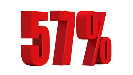  57 Percent off 3d Sign on White Background, Special Offer 57% Discount Tag, Sale Up to 57 Percent Off,big offer, Sale, Special Offer Label, Sticker, Tag, Banner, Advertising, offer Icon