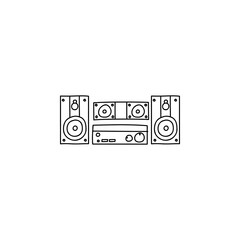 audio station doodle sketch style icon. isolated on white background simple ink hand drawn Vector illustration