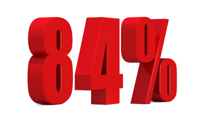  84 Percent off 3d Sign on White Background, Special Offer 84% Discount Tag, Sale Up to 84 Percent Off,big offer, Sale, Special Offer Label, Sticker, Tag, Banner, Advertising, offer Icon