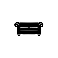 sofa silhouette doodle sketch style icon. isolated on white background simple ink hand drawn Vector illustration
