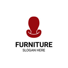 Modern Unique Furniture and Household with Sofa or Chair Icon Logo Vector Design Template Isolated.