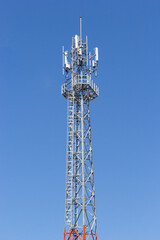 Telecommumication pole see cloud and blue sky background