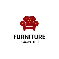 Modern Unique Furniture and Household with Sofa or Chair Icon Logo Vector Design Template Isolated.