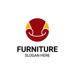 Modern Unique Furniture and Household with Sofa or Chair Icon Logo Vector Design Template Isolated.