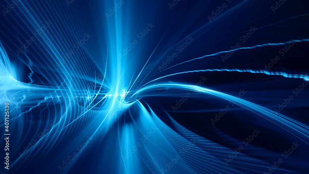 Poster abstract digital technology background. dynamic lines composition. detailed generative fractal graph