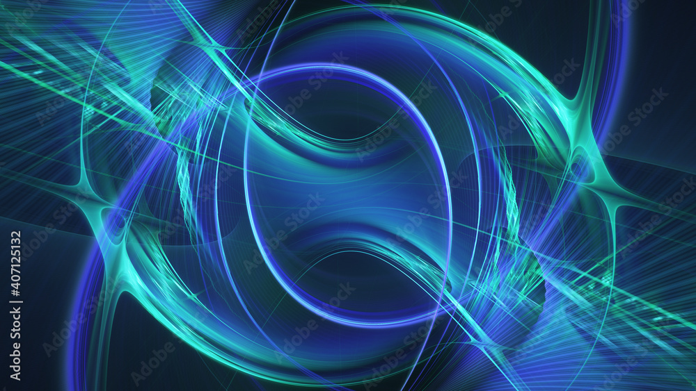 Poster abstract digital technology background. dynamic lines composition. detailed generative fractal graph