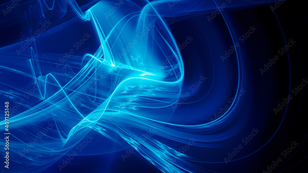 Leinwandbilder Abstract digital technology background. Dynamic lines composition. Detailed generative fractal graphics.