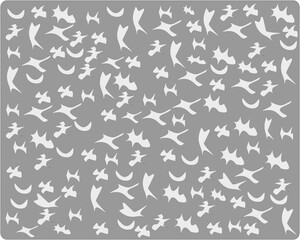 Abstract background with doodle shapes in grey and white