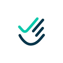 hand check palm finger logo vector icon illustration