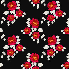 seamless vector flowers pattern on  background