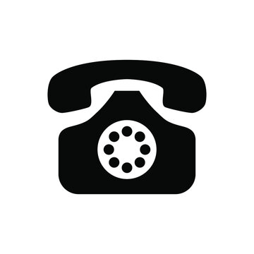 Rotary phone icon vector graphic illustration