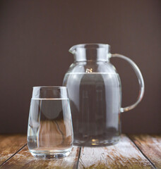 jug and glass with pure water