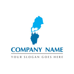 sweden map and teeth dental care symbol logo vector