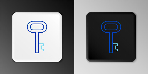 Line House key icon isolated on grey background. Colorful outline concept. Vector.