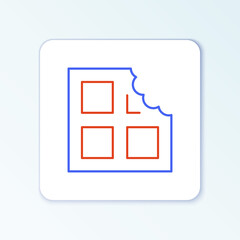 Line Chocolate bar icon isolated on white background. Colorful outline concept. Vector.