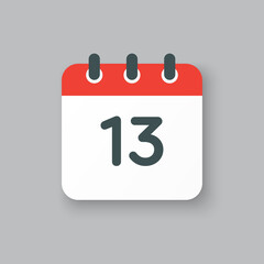 Vector icon calendar day number 1, 1th day month