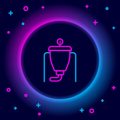 Glowing neon line Beer brewing process icon isolated on black background. Colorful outline concept. Vector.